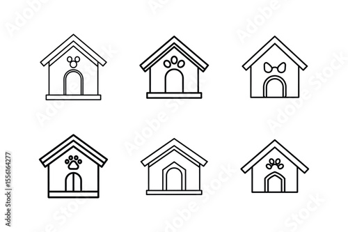 pet house line art vector illustration