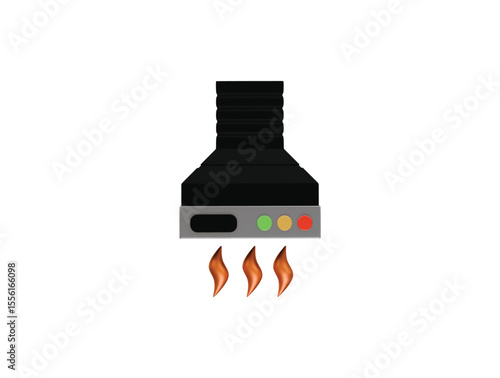 cooker hood icon 3d illustration render