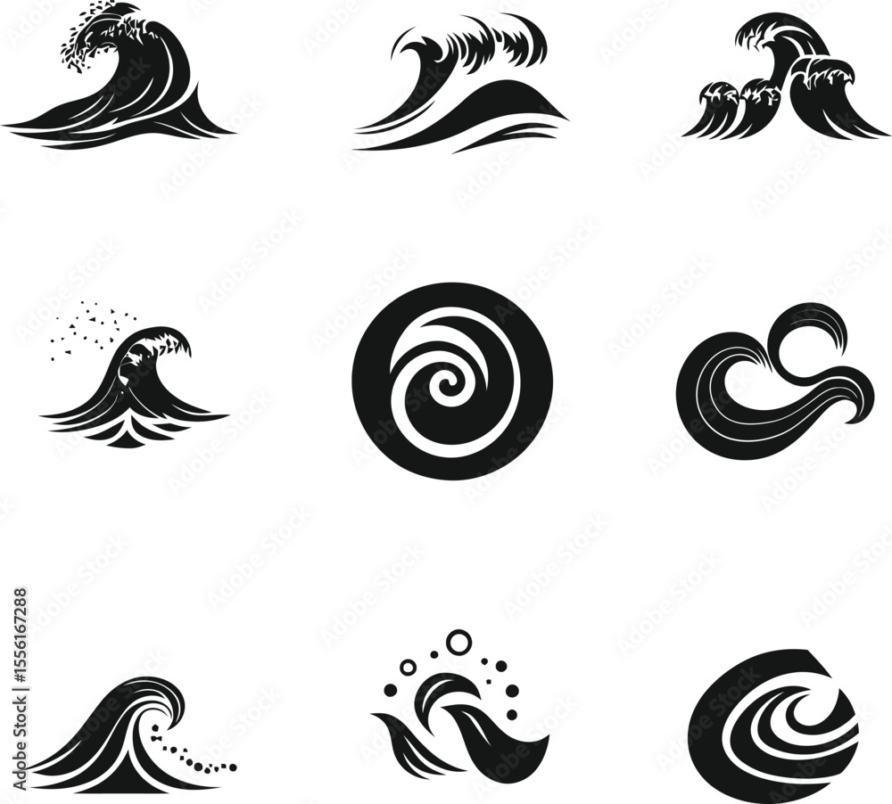 vector set of black and white elements vector set of black and white elements