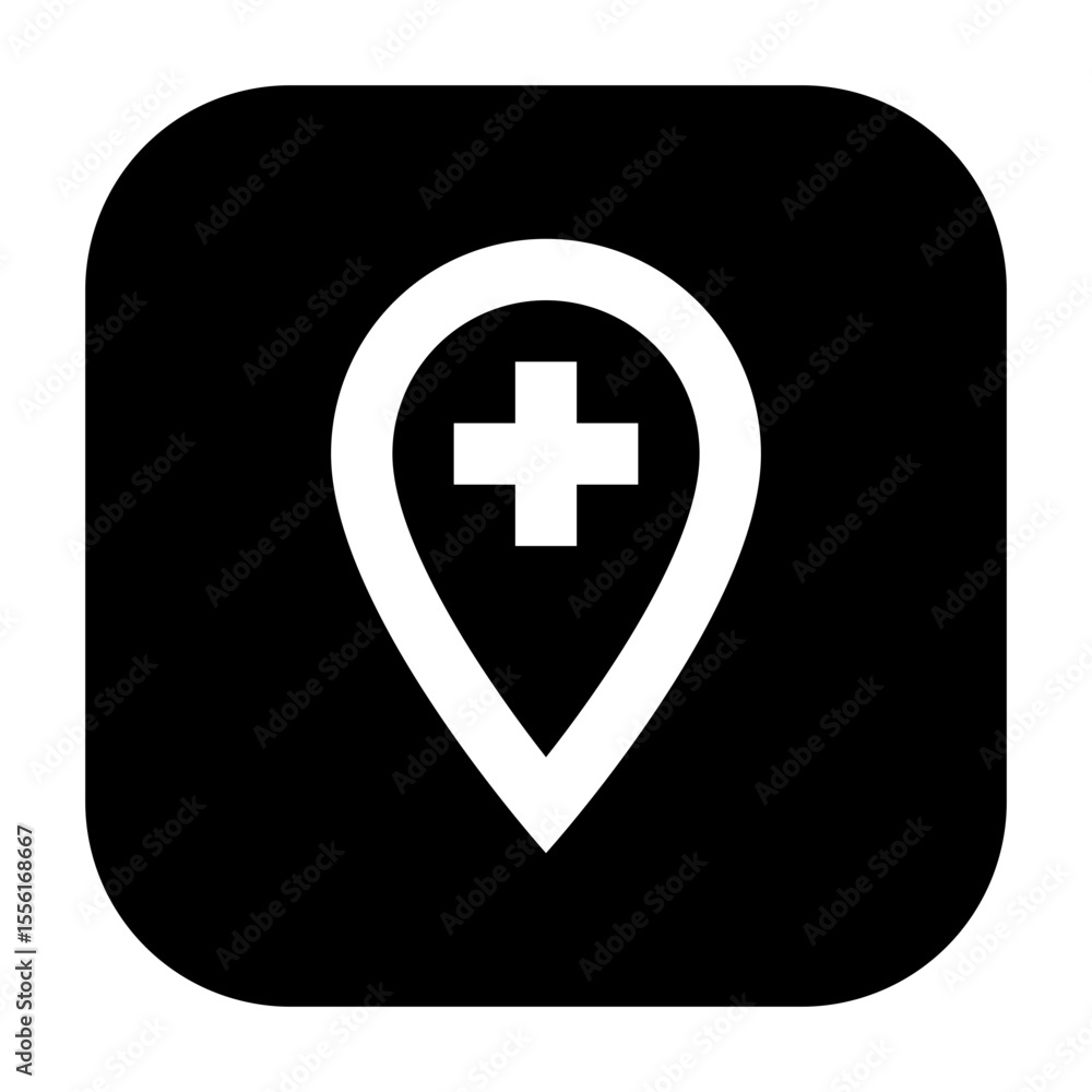Obraz premium Line icon of add location symbol, used for maps or navigation tools.