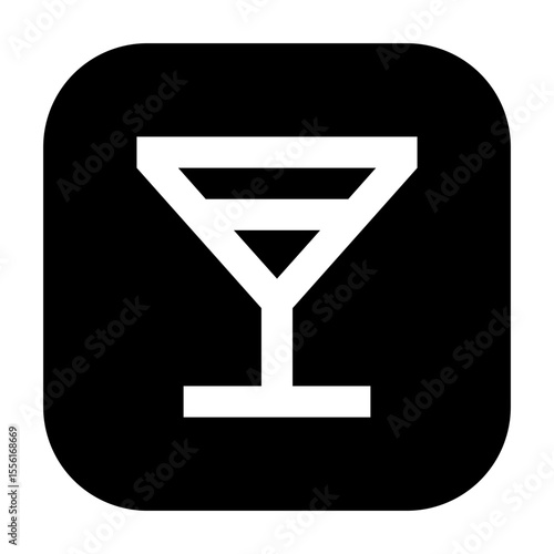 Line icon of bar, ideal for nightlife or travel guide maps.