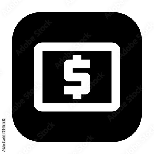 Line icon of ATM, useful for finding cash machines in map interfaces.