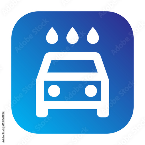 Line icon of carwash, for locating services in auto-related apps.