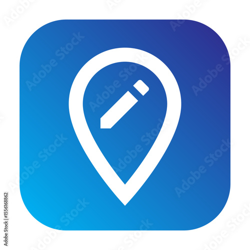 Line icon of edit location, ideal for modifying map markers.