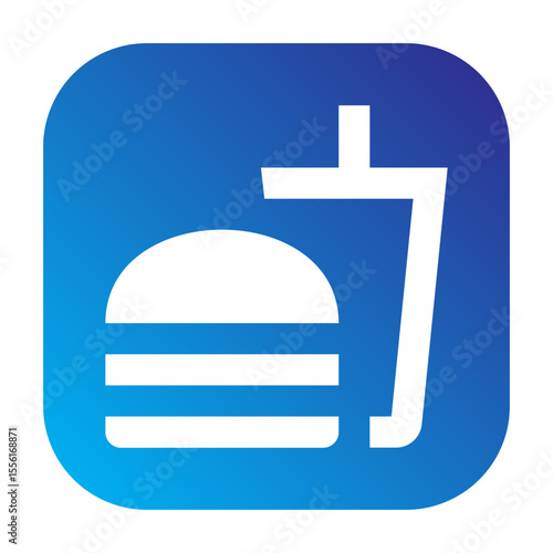 Line icon of fast food place, ideal for restaurant or travel apps.