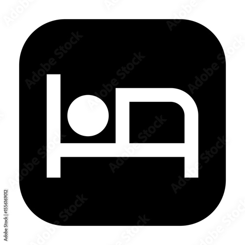 Line icon of hotel, perfect for lodging maps or travel apps.