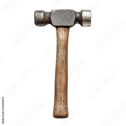 old hammer isolated on white background