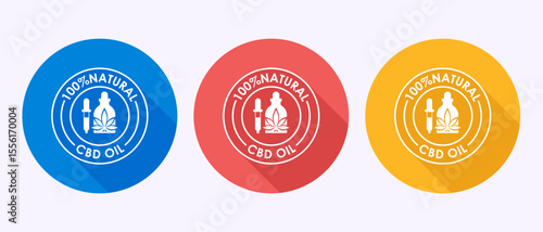 Cannabis oil icon design illustration. Marijuana oil icon, CBD cannabidiol sign symbol in shadow button design