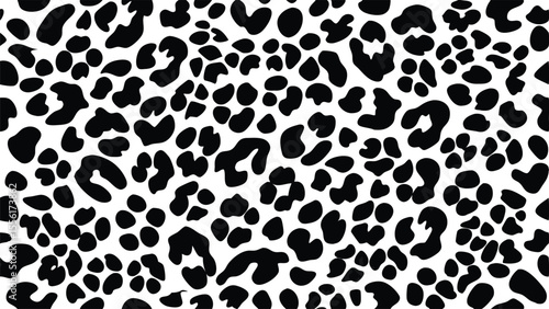 Black and white dalmatian spots pattern seamless background texture animal print black spots