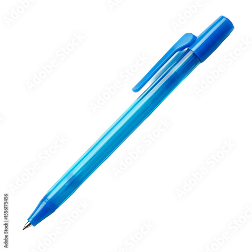 blue pen on white background
