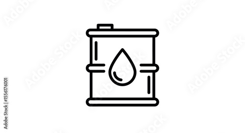 Oil barrel icon vector illustration for industry design in minimal line style