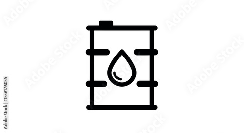 Industrial barrel icon with oil drop vector illustration for design and print in minimalist style