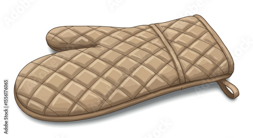 Kitchen oven mitt vector illustration for cooking and baking design in realistic style