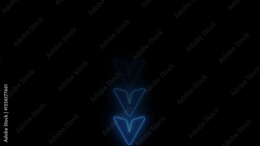 Abstract glowing neon arrow loading animation. Neon arrow animation on black background. Arrow Loop animation direction concept Abstract glowing neon arrow loading animation. Neon arrow animation on black background. Arrow Loop animation direction concept