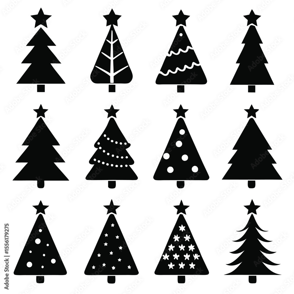 A Collection of christmas icons set A Collection of christmas icons set