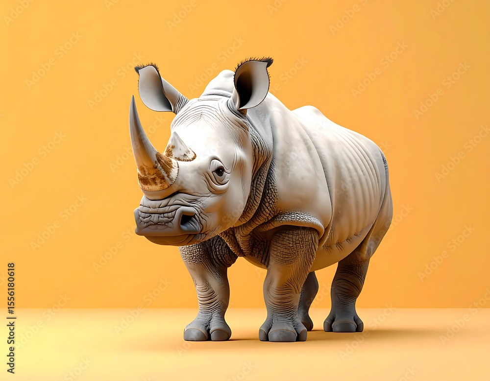 Fototapeta premium rhinoceros isolated on white