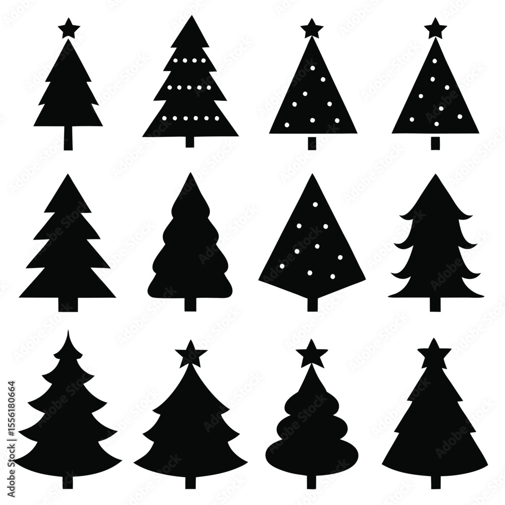 Obraz premium A Collection of christmas icons set