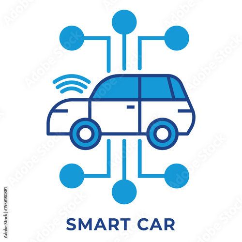SINGLE ICON SMART VEHICLE, SMART CAR ICON, ICON BLUE STYLE