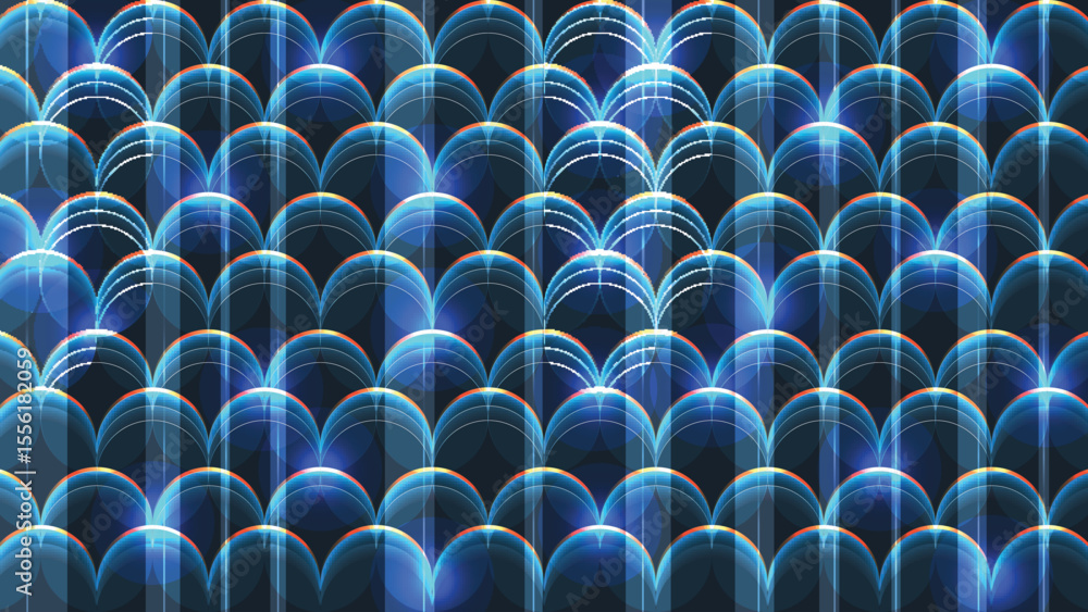Obraz premium Neon Arc Pattern – Futuristic Glowing Seamless Background