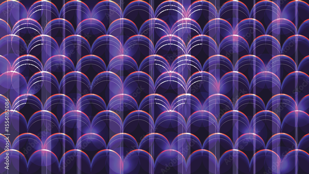 Obraz premium Neon Arc Pattern – Futuristic Glowing Seamless Background
