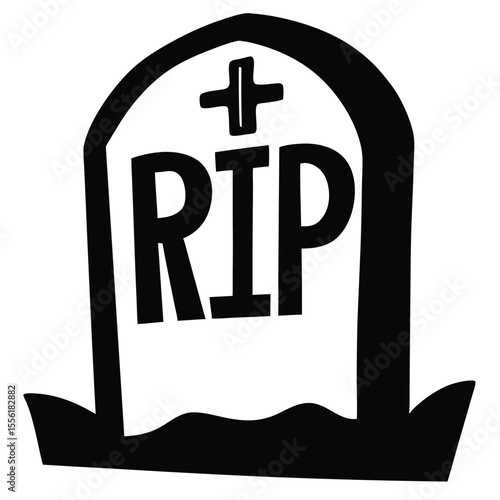 grave with rip vector art