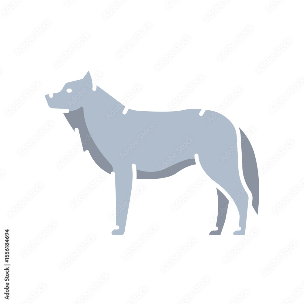 Fototapeta premium arctic wolf color flat icon for digital and print projects. Arctic animals.