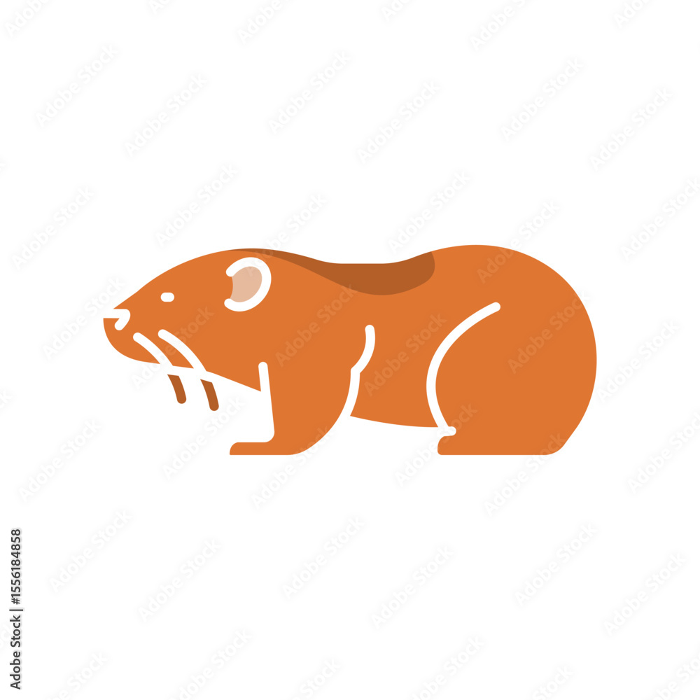 Fototapeta premium lemming color flat icon for digital and print projects. Arctic animals.