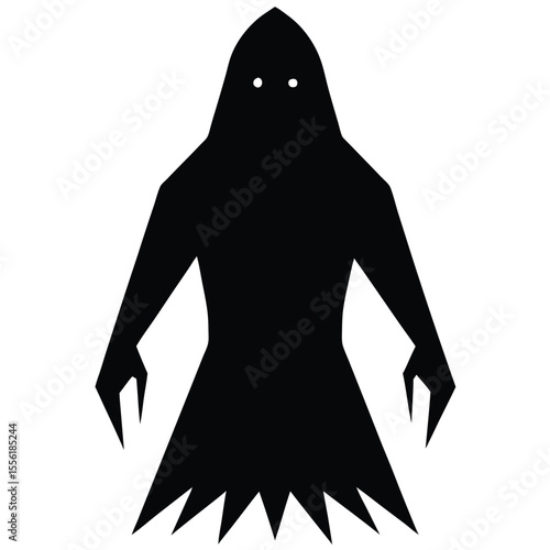 shadow figure with red eyes vector art
