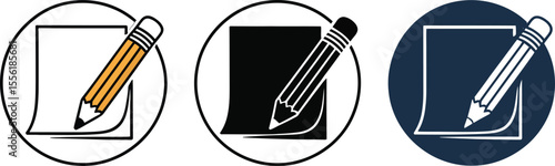 Pencil writing on paper icon vector illustration education and creativity
