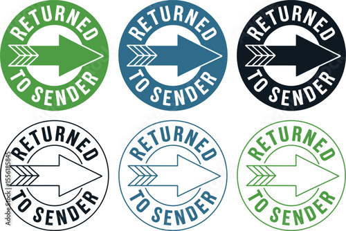 Returned to sender stamp vector graphics for mail delivery issues design