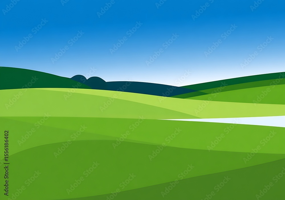 Abstract idyllic green hills and clear sky Abstract idyllic green hills and clear sky