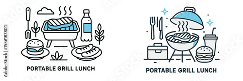 Delicious grilled meals enjoyed outdoors during a portable grill lunch at a sunny picnic spot