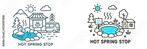 Relaxation and nature converge at a hot spring stop surrounded by mountains and trees