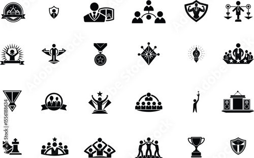 Leadership icon set. Editable vector icons. Vector illustration.