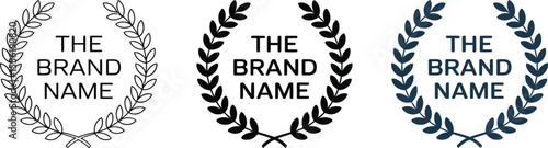Brand name laurel wreath vector logo design template for company identity use