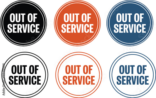 Out of service vector signs symbols icons unavailable maintenance outage error