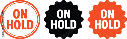 On hold vector graphic set for website design and marketing material usage