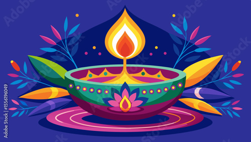Vector art of serene candlelight glows in the darkness, a symbol of inner peace and spiritual awakening