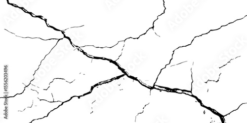 
Cracked wall texture grunge background. Earthquake effect. Vector illustration-Old cracked texture set isolated. Dry land crack texture for overlay.

