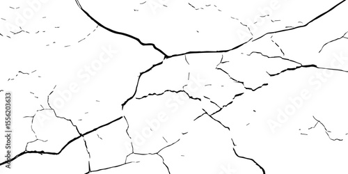 
Cracked wall texture grunge background. Earthquake effect. Vector illustration-Old cracked texture set isolated. Dry land crack texture for overlay.
