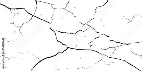 
Cracked wall texture grunge background. Earthquake effect. Vector illustration-Old cracked texture set isolated. Dry land crack texture for overlay.
