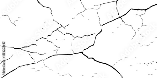 
Cracked wall texture grunge background. Earthquake effect. Vector illustration-Old cracked texture set isolated. Dry land crack texture for overlay.
