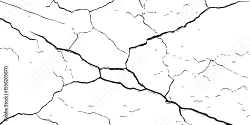 Cracked wall texture grunge background. Earthquake effect. Vector illustration-Old cracked texture set isolated. Dry land crack texture for overlay.

