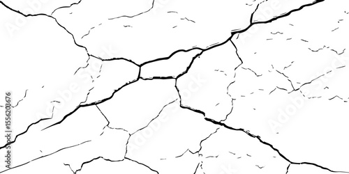 Cracked wall texture grunge background. Earthquake effect. Vector illustration-Old cracked texture set isolated. Dry land crack texture for overlay.

