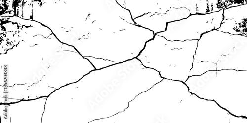 Cracked wall texture grunge background. Earthquake effect. Vector illustration-Old cracked texture set isolated. Dry land crack texture for overlay.

