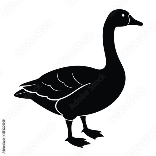 goose silhouette vector on white background