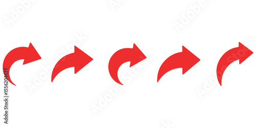 Curved arrow icons. curved arrows set. arrow symbol collection. vector