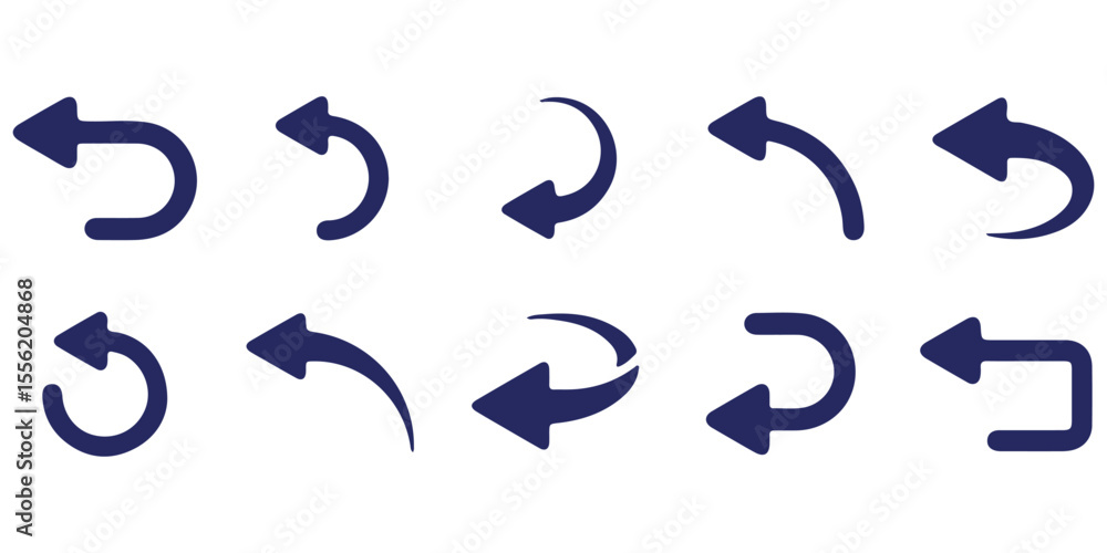 © Hikestudio3 - Curved arrow icons. curved arrows set. arrow symbol collection. vector