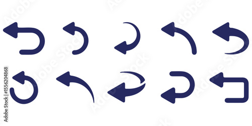 Curved arrow icons. curved arrows set. arrow symbol collection. vector