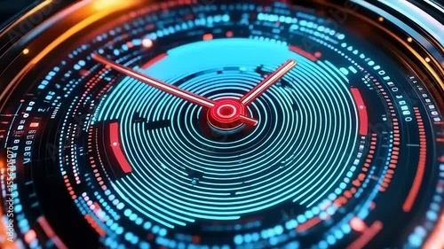 Wallpaper Mural Digital Timepiece: Abstract Clockwork Display with Futuristic Design Elements Torontodigital.ca